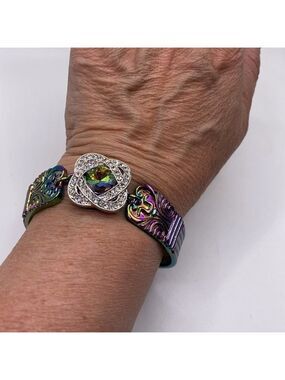 Snap Jewelry Spoon Bracelet Retro Colors w/ Elegant Snap! Style #2, SEE VIDEO!
